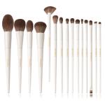 Face eyes beige luxury custom professional makeup brushes set for powder cream makeup base