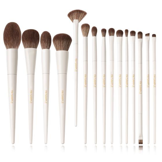 Face eyes beige luxury custom professional makeup brushes set for powder cream makeup base