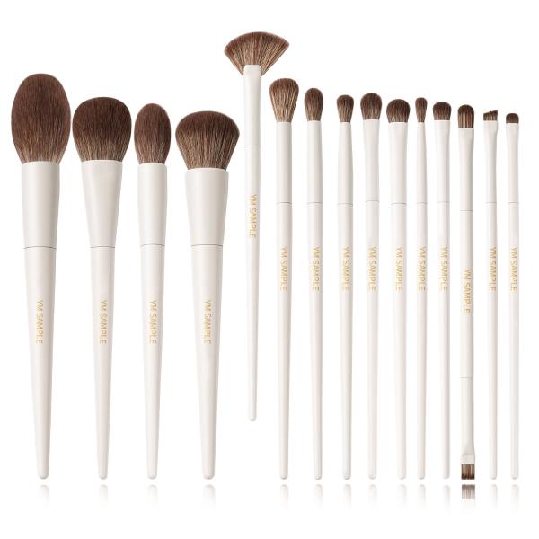 Face eyes beige luxury custom professional makeup brushes set for powder cream makeup base