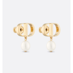 Gold-Finish Metal and White Resin Pearls