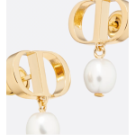 Gold-Finish Metal and White Resin Pearls