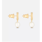 Gold-Finish Metal and White Resin Pearls