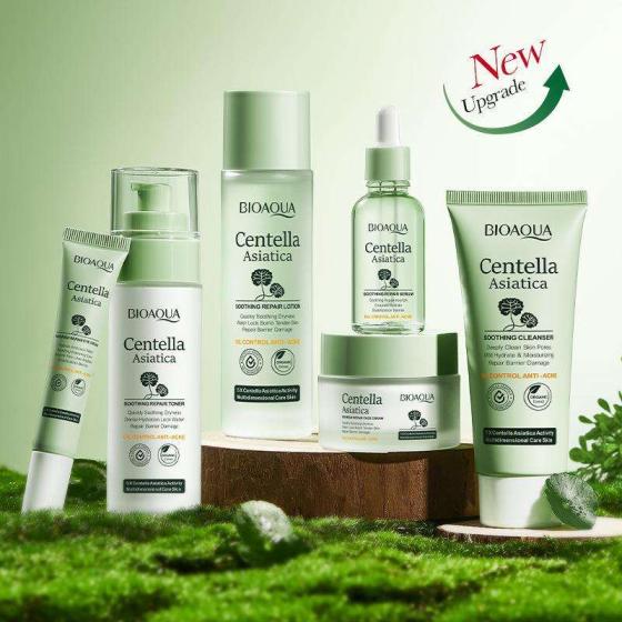 OEM BIOAQUA Wholesale Herbal Centella Anti-Acne Soothing Repair Six-piece-set Whitening Moisturizing Skin Care Products