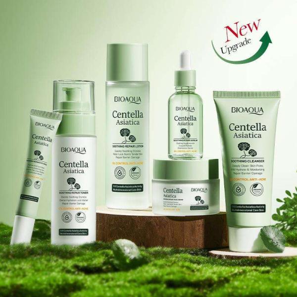 OEM BIOAQUA Wholesale Herbal Centella Anti-Acne Soothing Repair Six-piece-set Whitening Moisturizing Skin Care Products