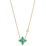 Color Blossom BB Star Pendant, Yellow Gold, Amazonite and Diamond