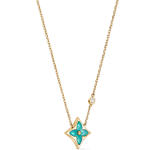 Color Blossom BB Star Pendant, Yellow Gold, Amazonite and Diamond