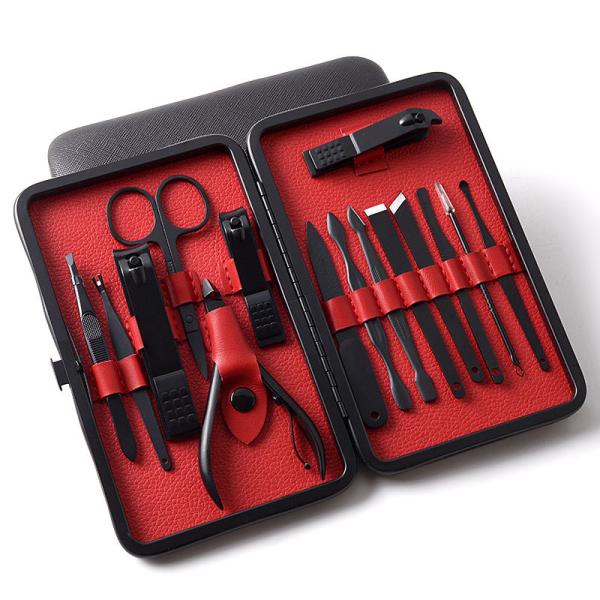 15pcs Manicure Set professional Stainless Steel Nail Clipper Set with case Manicure Kit for Travel Beauty Care Tools set