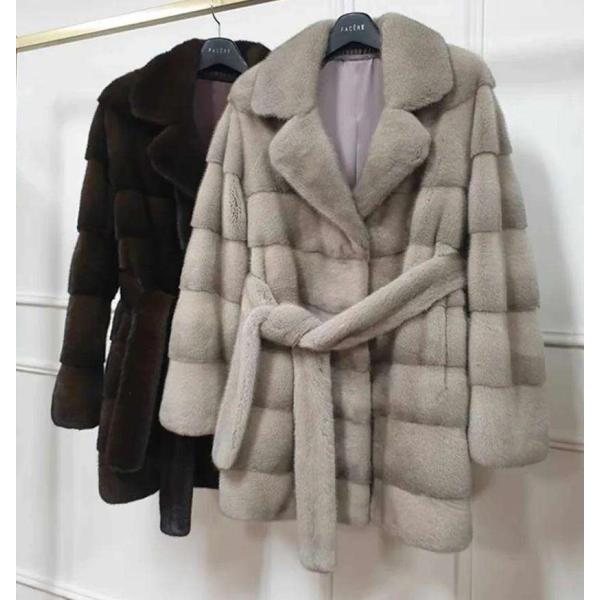Fashionable women's winter luxurious natural mink fur coat collar, fashionable warm jacket